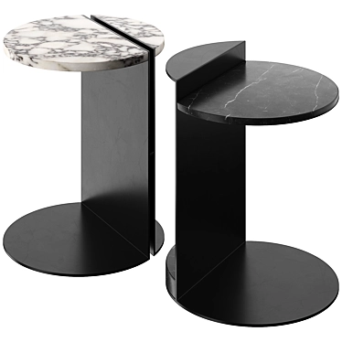 Marble Side Table Set Maami 3D model image 1 