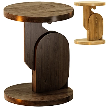 Modern Solid Wood Side Table 3D model image 1 