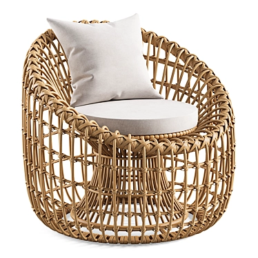 Nest Shape Rattan Outdoor Chair 3D model image 1 