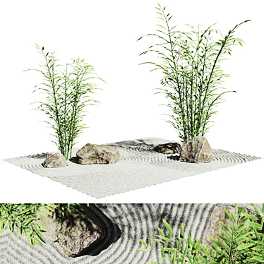 HQ Zen Rock Garden 3D 3D model image 1 