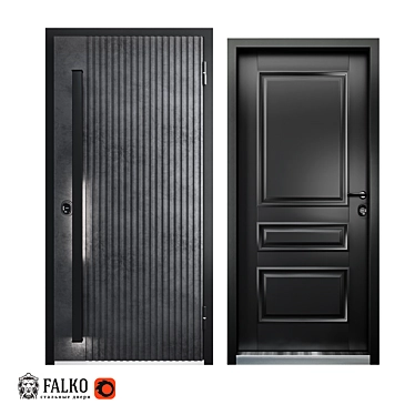 Modern Custom Entry Doors 3D model image 1 