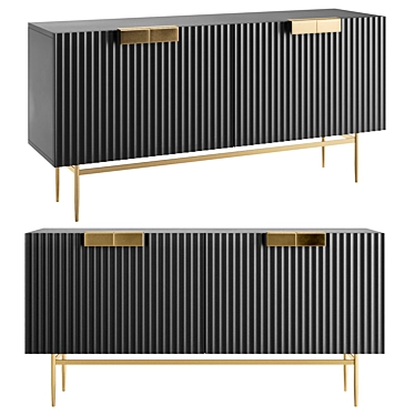 Modern Black Sideboard Buffet Storage 3D model image 1 