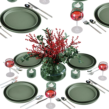 Contemporary Table Setting V8 3D model image 1 