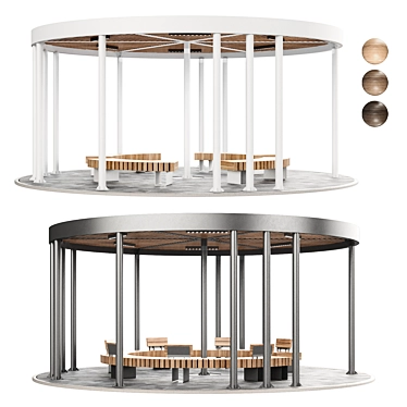 Pergola Set with Swings, Benches 3D model image 1 