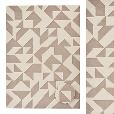 Modern Beige Geometric Rug 3D model image 1 