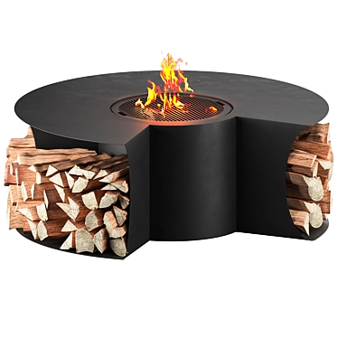  Designer Outdoor Fire Pit Table 3D model image 1 