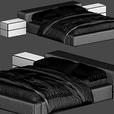 Sleek Low Bed by Lavsit 3D model image 1 