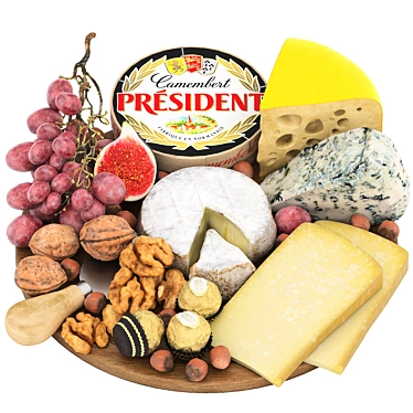 Gourmet Cheese & Fruit Display 3D model image 1 