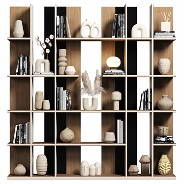 Versatile Modular Bookcase with Texture Options 3D model image 1 