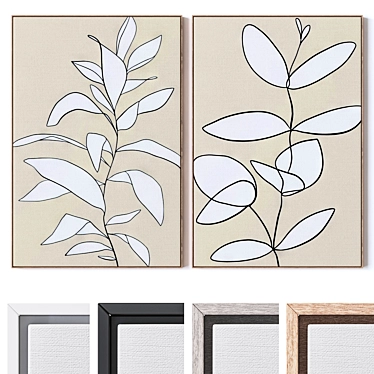 Modern Frame Wall Art Set 3D model image 1 