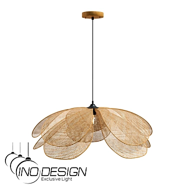 Inodesign Rattan Flower Pendant Light 3D model image 1 