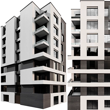 Modular Residential Building 3D Model 3D model image 1 