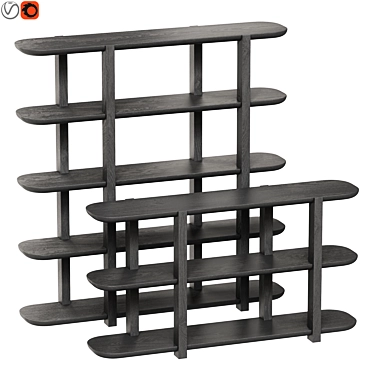 Modern Edge Bookshelf Duo, Milla&Milli 3D model image 1 