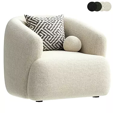 Soft Boucle Accent Chair Sofia 3D model image 1 