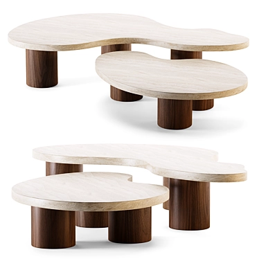 Sleek Andrea Luca Nesting Tables 3D model image 1 