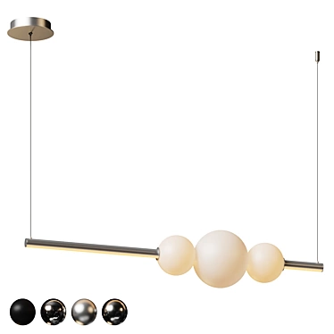 Sculptural Linear Pendant Light 3D model image 1 