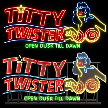 TittyTwister Neon Sign Kit 3D model image 1 