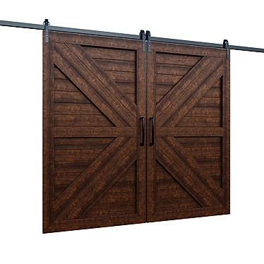 Rustic Barn Door 3D Model 3D model image 1 