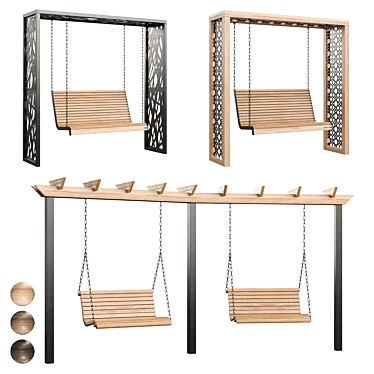 Swing Set with Canopy 3D model image 1 