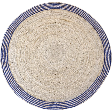 Navy Jute Capri Round Rug 3D model image 1 