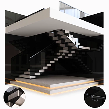  Modern Staircase Design 3D Model 3D model image 1 