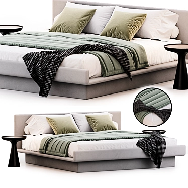 Modern Elegant Lilas Bed Frame 3D model image 1 