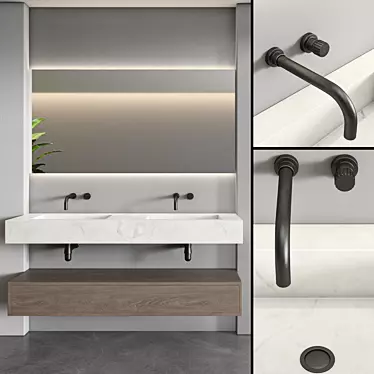 Modern Bathroom Furniture Set 116 3D model image 1 