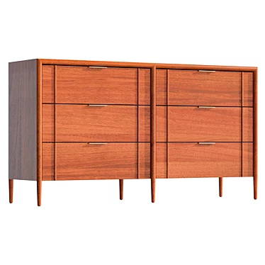  Stylish & Spacious 6-Drawer Dresser 3D model image 1 