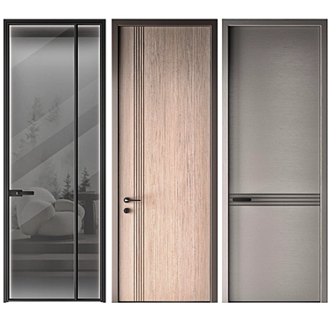 Raised Panel Doors: Modern Elegance 3D model image 1 