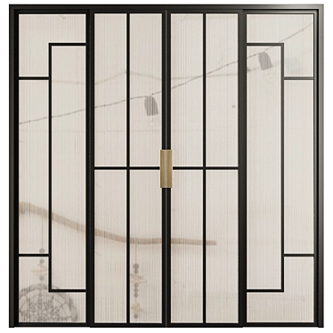 Modern Entrance Door Set21 3D model image 1 