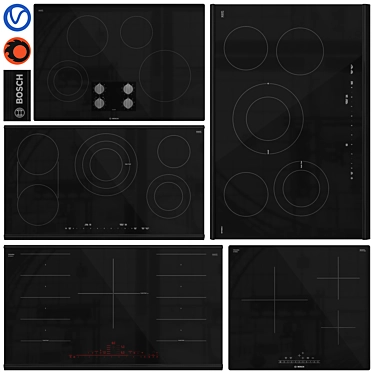 Bosch Cooktop Collection Set 3D model image 1 