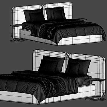 Modern Tadao Bed with Storage 3D model image 1 