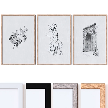 Multi-Framed Wall Art Pack 3D model image 1 