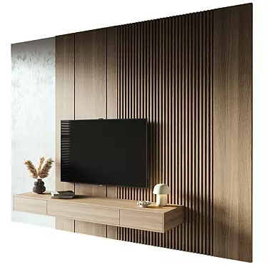 Modern TV Wall Set 002 3D model image 1 