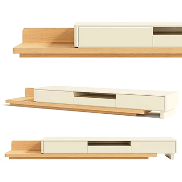 Sleek Japandi TV Stand 3D model image 1 