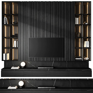 Modern TV Wall Set Unit 3D model image 1 