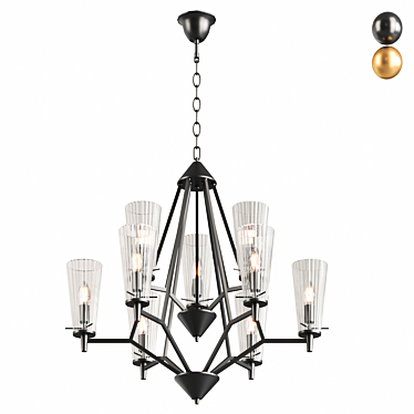 Hanging chandelier with replaceable lamp