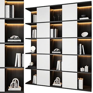 Modern Bookcase with Contemporary Design 3D model image 1 