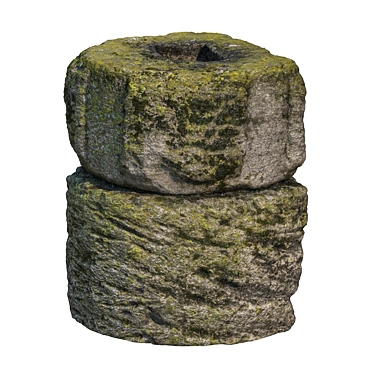 Ancient Stone Column with Moss 3D model image 1 