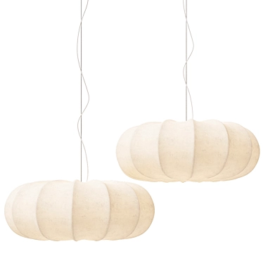 Elegant Silk Pendant Ceiling Light 3D model image 1 