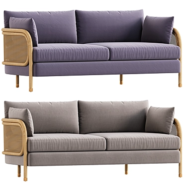 Contemporary Heatherfield Two Cushion Sofa 3D model image 1 