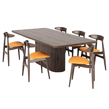 Modern Dolce Dining Table Set 3D model image 1 