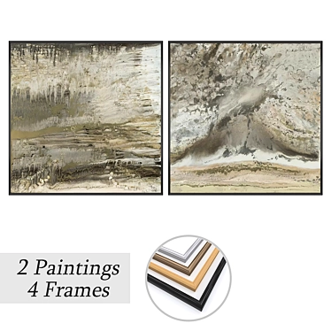 Artwork Set with Multiple Frames 3D model image 1 