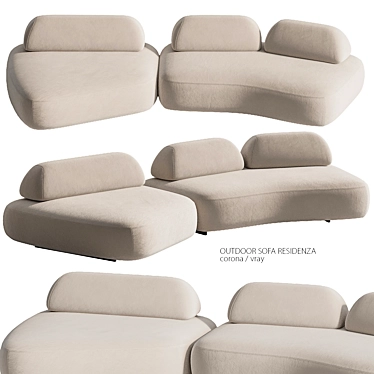 Residenza Outdoor Sofa: Elegant Comfort 3D model image 1 