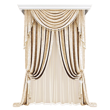 Polyester Curtain Set 308685	vertices 3D model image 1 