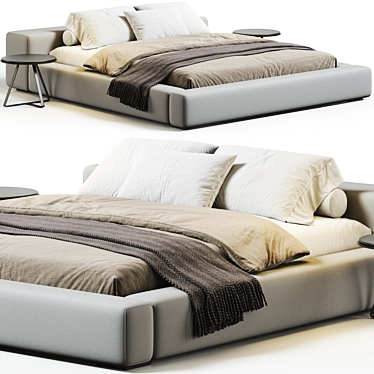 Sleek Low Bed Mapped UV 3D model image 1 