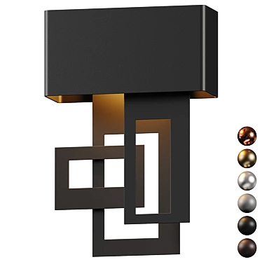 Modern Geometric Outdoor Wall Sconce 3D model image 1 