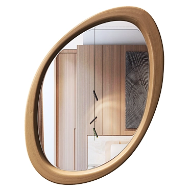 Asymmetrical Wooden Frame Mirror