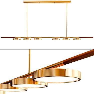 Modern Italian Brass Pendant Lamp 3D model image 1 