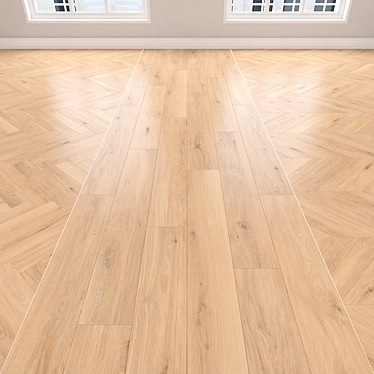 Oak Parquet Flooring Set 3D model image 1 